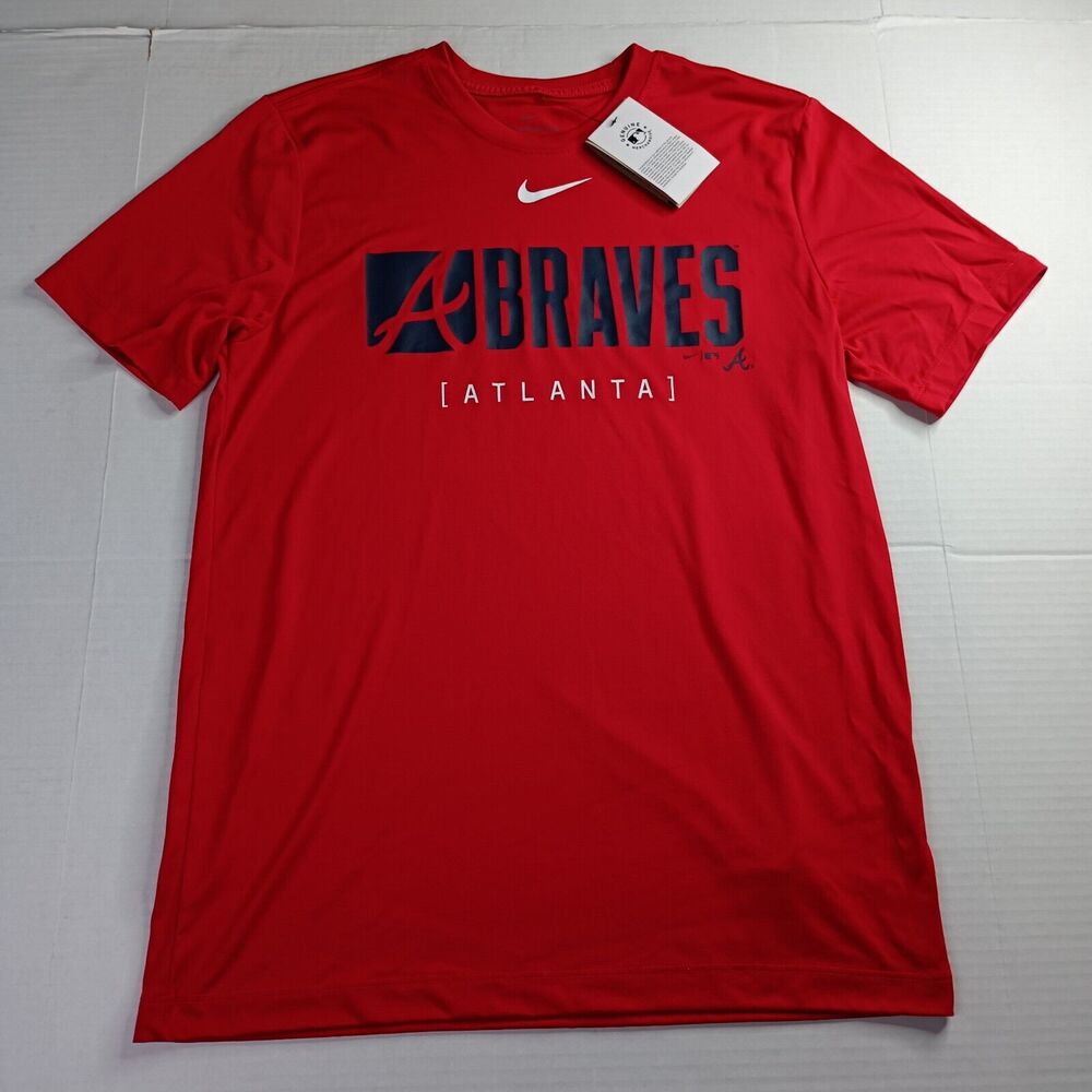 Nike Atlanta Braves Shirt Men’s M Medium Red Dri-Fit NWT MLB